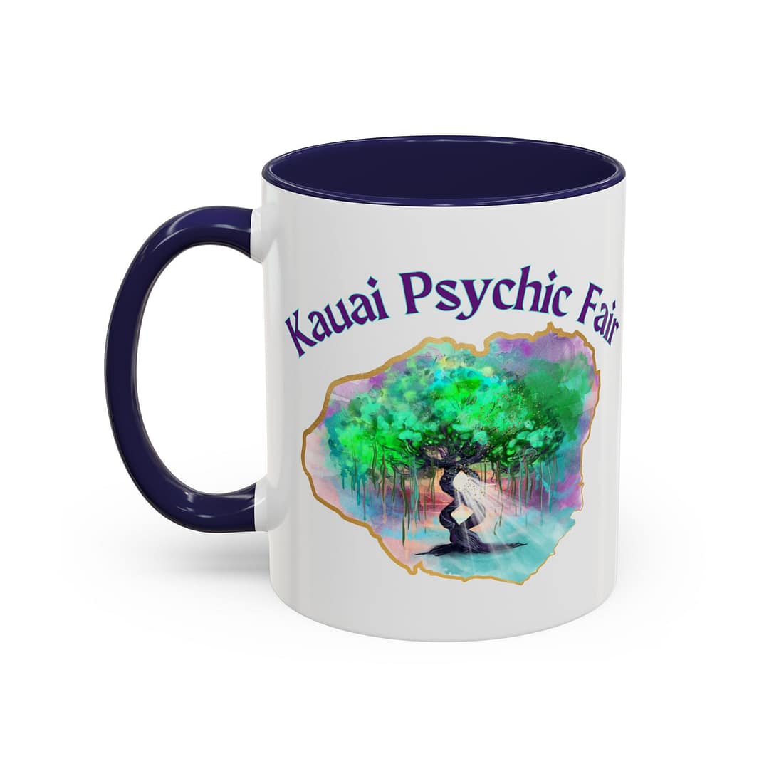 Kauai Psychic Fair Accent Coffee Mug – Mystic Tree Watercolor Design (11/15oz) - Image 7
