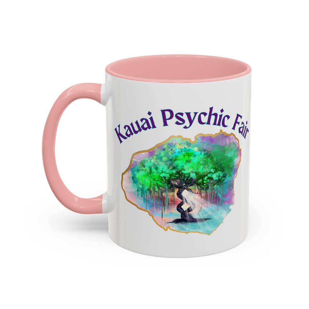 Kauai Psychic Fair Accent Coffee Mug – Mystic Tree Watercolor Design (11/15oz) - Image 11