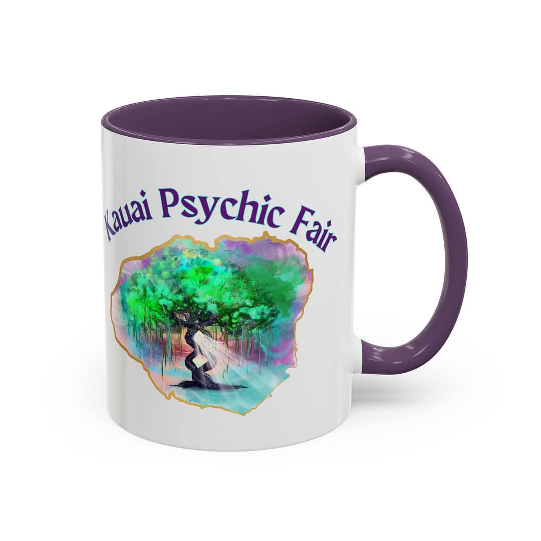 Kauai Psychic Fair Accent Coffee Mug – Mystic Tree Watercolor Design (11/15oz) - Image 34