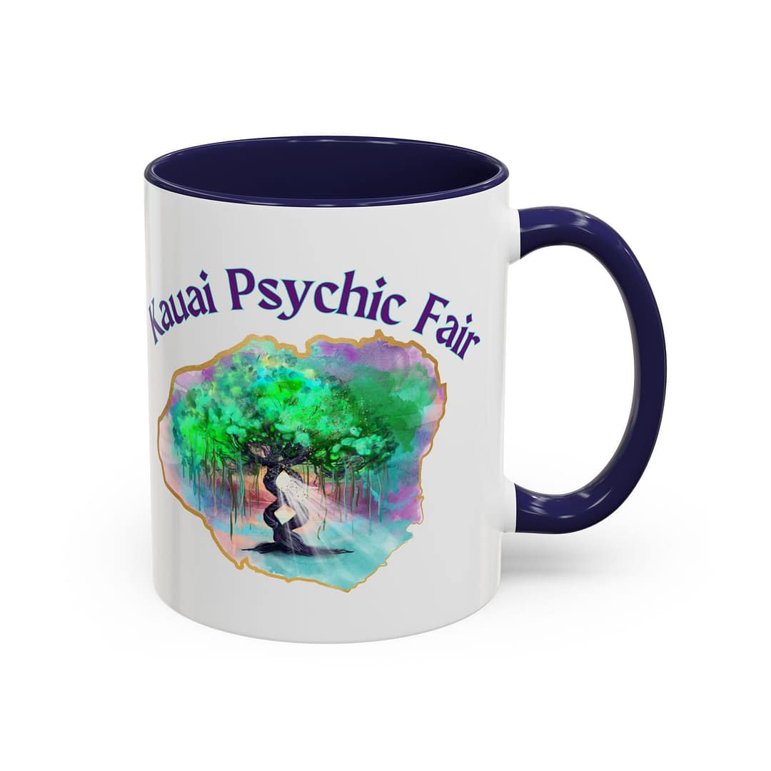 Kauai Psychic Fair Accent Coffee Mug – Mystic Tree Watercolor Design (11/15oz) - Image 6