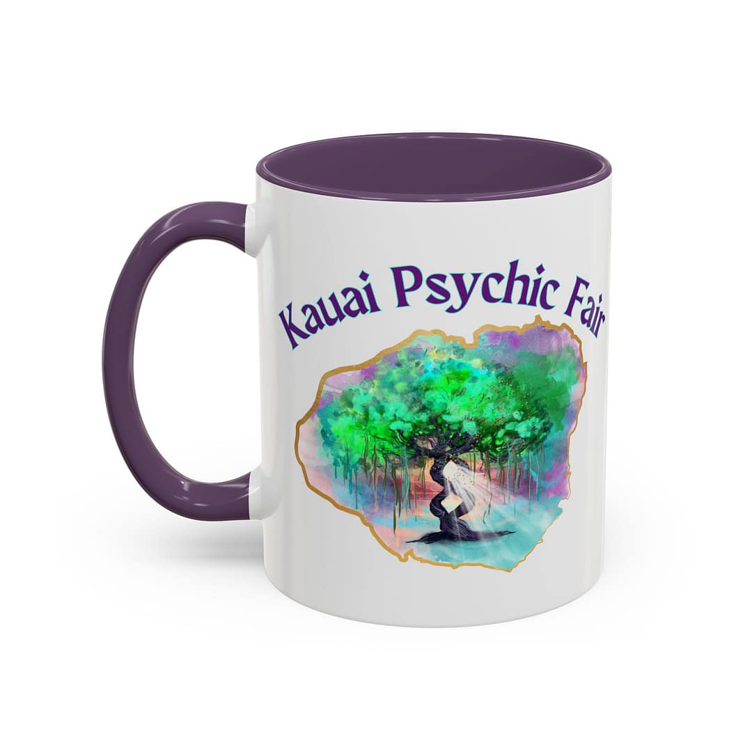 Kauai Psychic Fair Accent Coffee Mug – Mystic Tree Watercolor Design (11/15oz) - Image 35