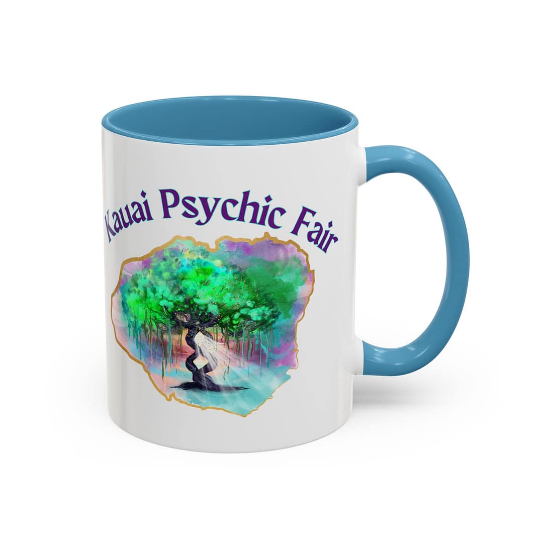 Kauai Psychic Fair Accent Coffee Mug – Mystic Tree Watercolor Design (11/15oz) - Image 18