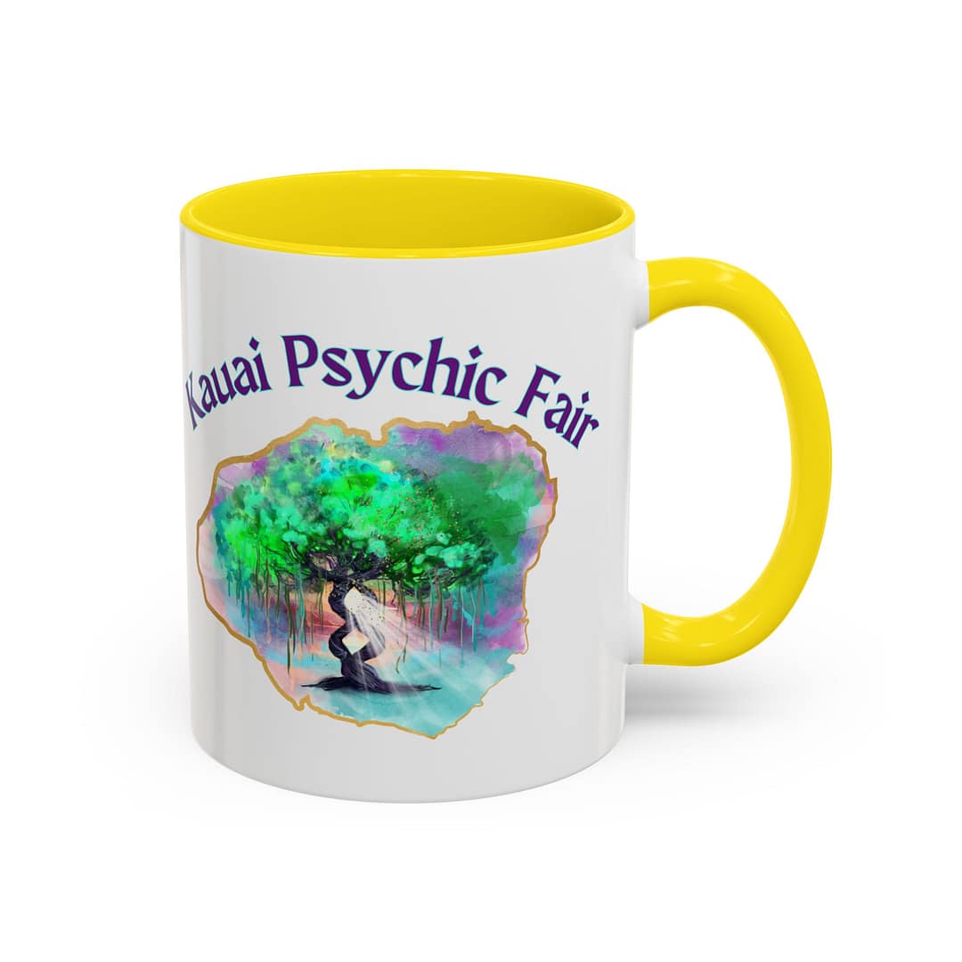 Kauai Psychic Fair Accent Coffee Mug – Mystic Tree Watercolor Design (11/15oz) - Image 26
