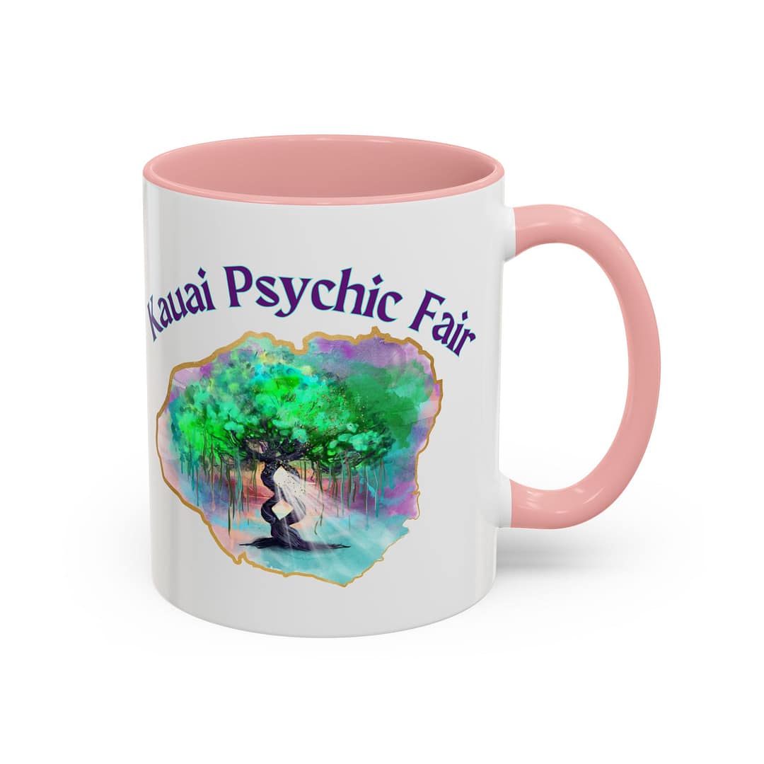 Kauai Psychic Fair Accent Coffee Mug – Mystic Tree Watercolor Design (11/15oz) - Image 10