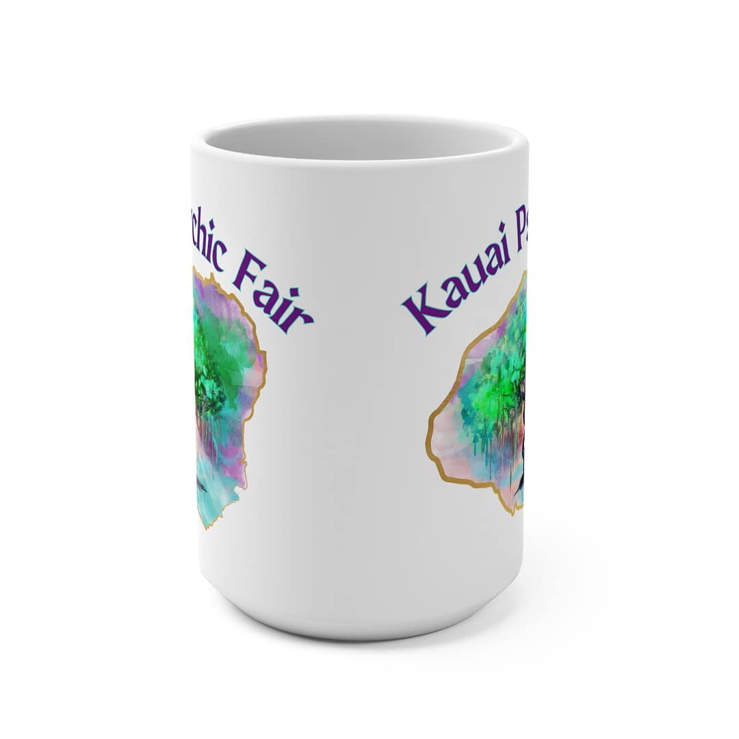 Kauai Psychic Fair 15oz Ceramic Mug — Tree of Life Spiritual Coffee Cup