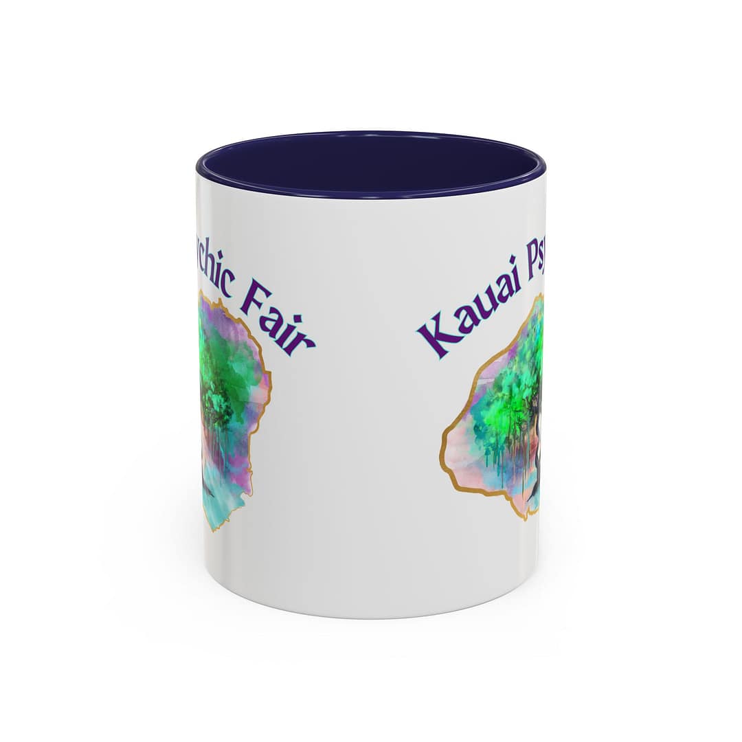 Kauai Psychic Fair Accent Coffee Mug – Mystic Tree Watercolor Design (11/15oz) - Image 5