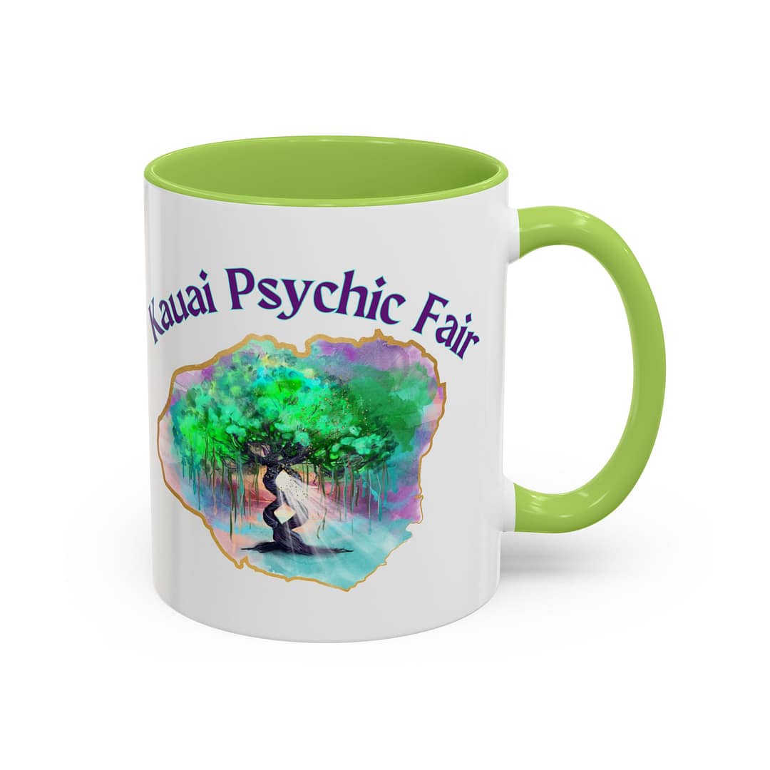 Kauai Psychic Fair Accent Coffee Mug – Mystic Tree Watercolor Design (11/15oz) - Image 30