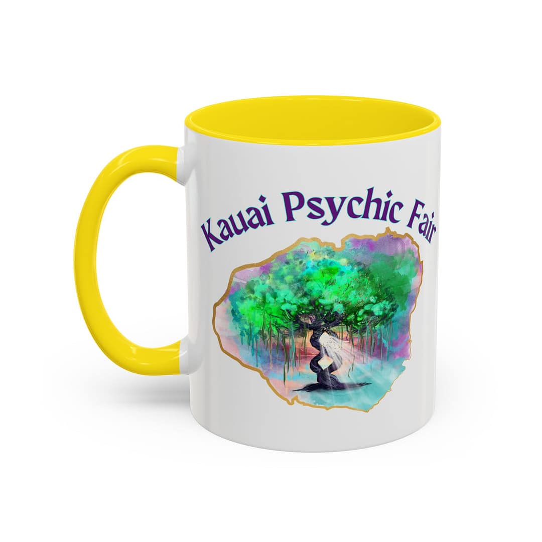 Kauai Psychic Fair Accent Coffee Mug – Mystic Tree Watercolor Design (11/15oz) - Image 27