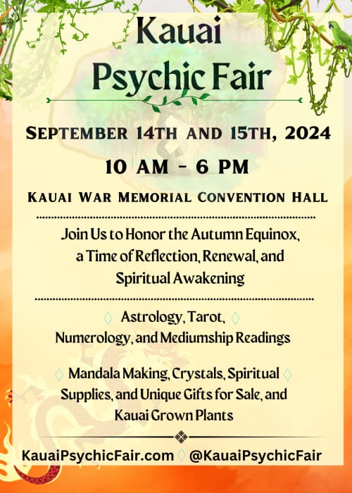 Kauai Psychic Fair Flyer September 2024